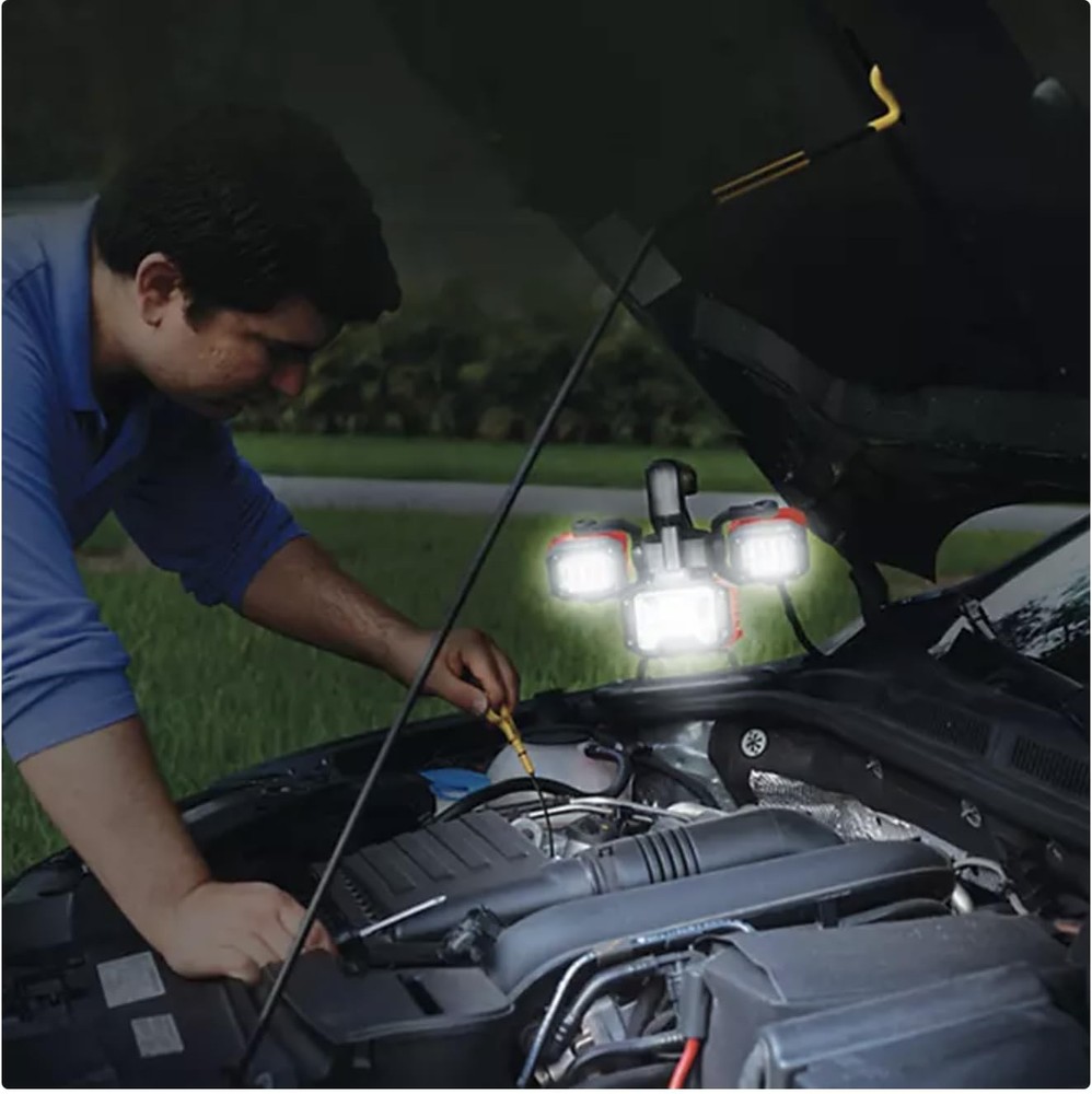 2000 Lumens Rechargeable LED Worklight & Spotlight, Black/Orange, ep360