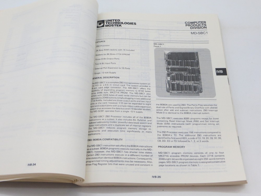 MOSTEK 1983 COMPUTER PRODUCTS DATA BOOK vintage computer tech book