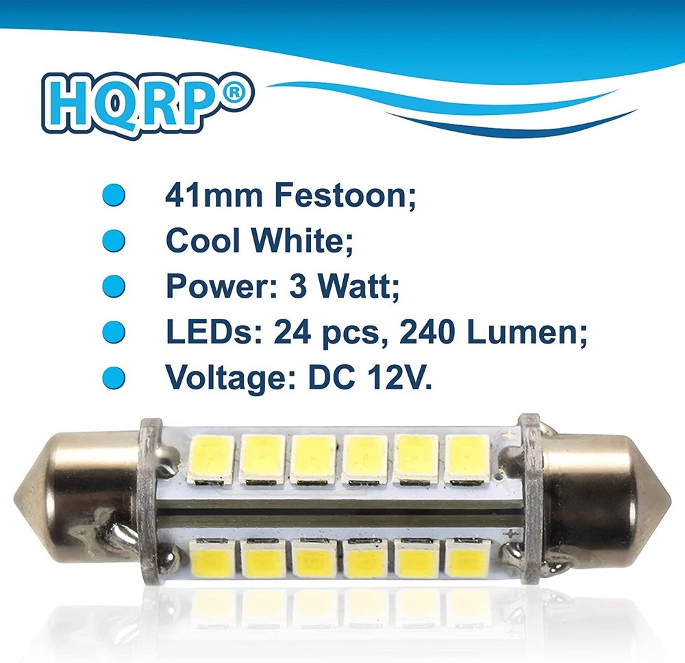 4-Pack 41mm Festoon 360 deg Cool White Navigation Bulb Masthead Stern Light