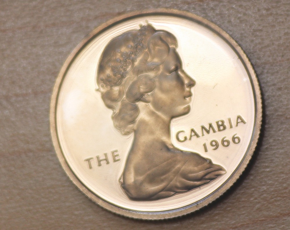 1966 Gambia 6 Pence Peanuts Proof