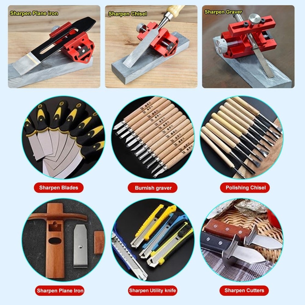 Honing Guide for Chisels and Planes, Adjustable Chisel Sharpening Jig