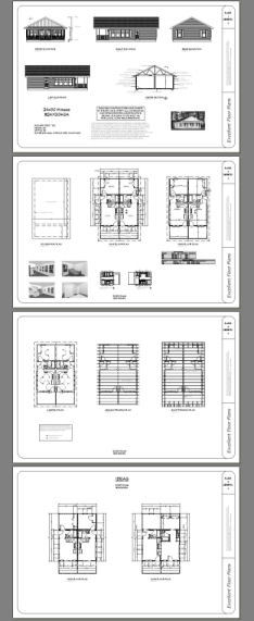 24x30 Duplex -- PDF Floor Plan -- 720 sq ft -- Model 3A