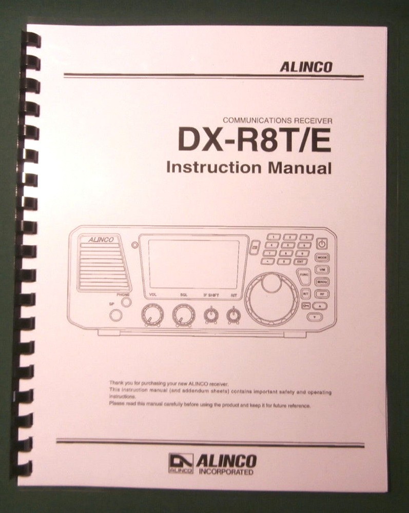 Alinco DX-R8T/E Instruction Manual: With Protective Plastic covers!