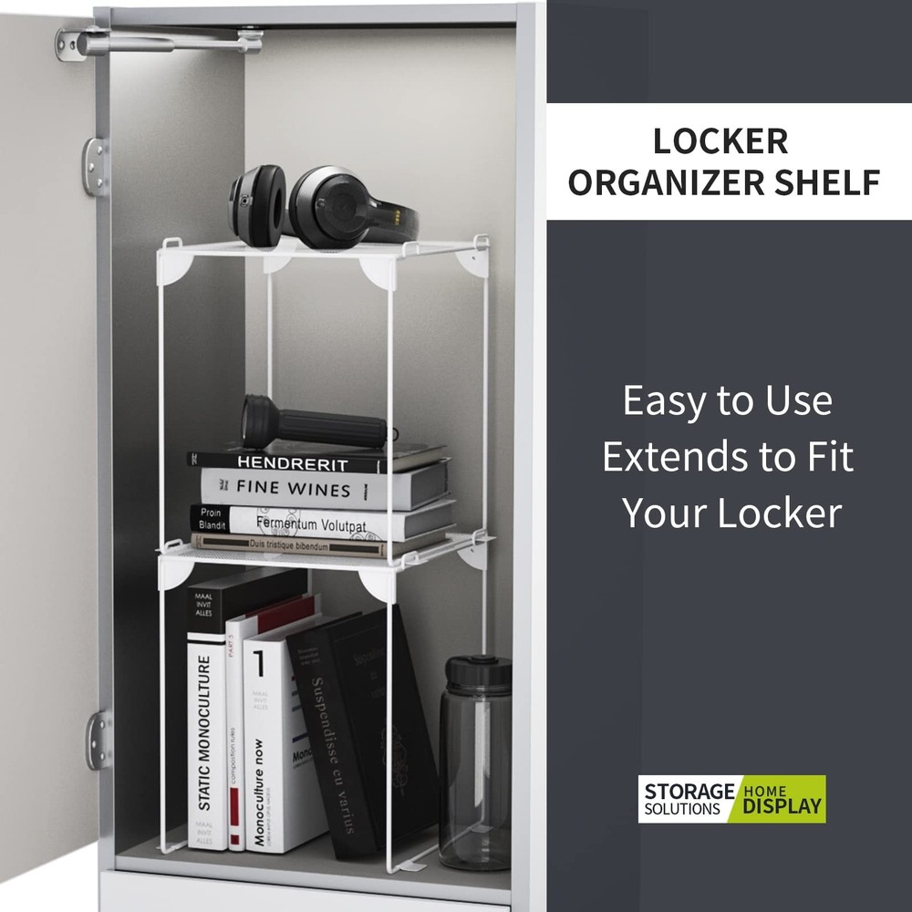 Neudeco 2 Pack Mesh Locker Shelf Stackable Extra Tall Organizer Collapsible