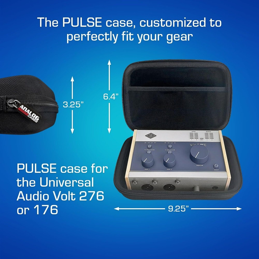 ANALOG CASES Universal Audio Volt 276/176 Case - Custom-Fitted Compact PULSE...