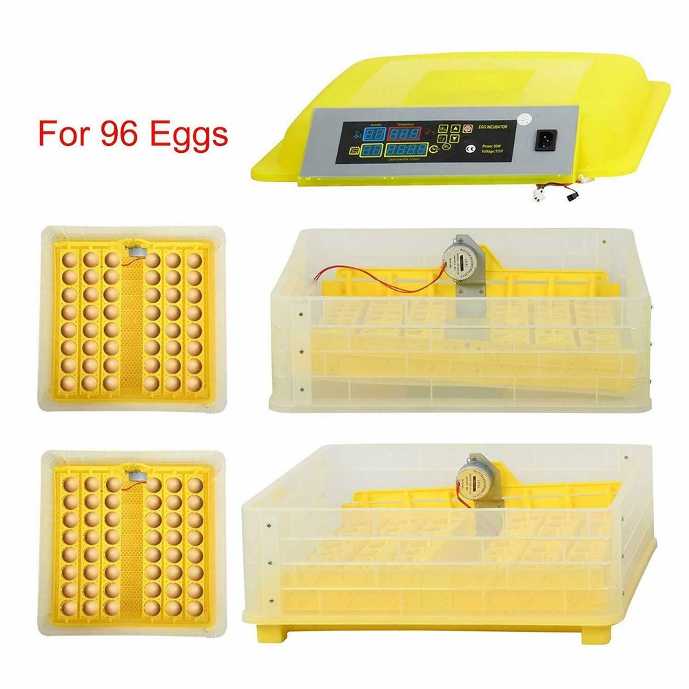 Egg Bird Incubator 96 Eggs Automatic Poultry Hatcher Breeder Digital Display