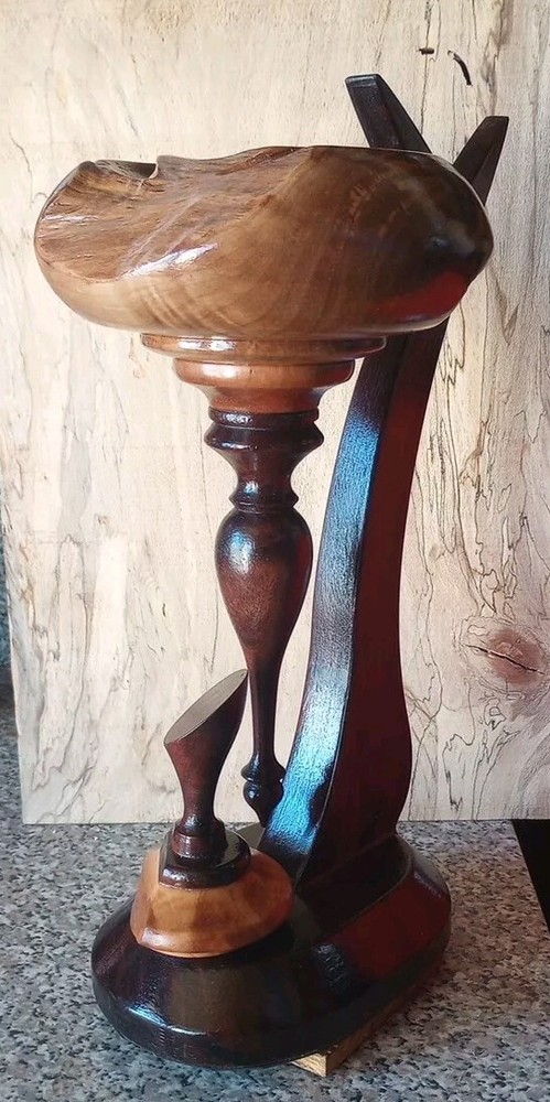 BLACK WALNUT LIDDED VASE HANDMADE