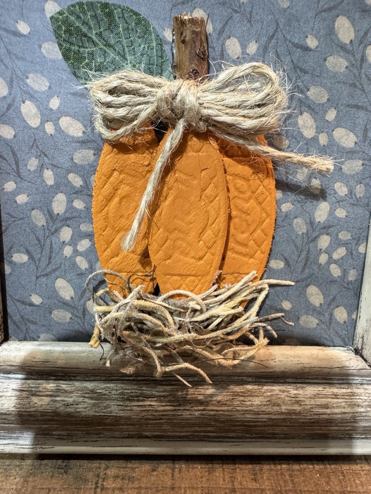 Small Handcrafted Pumpkin In Frame