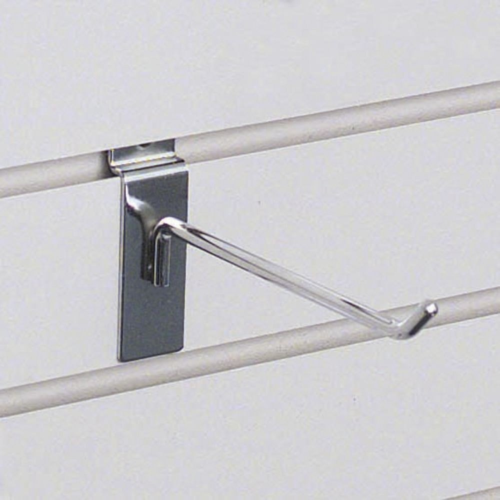 HUBERT Slatwall Hook, 6" Chrome