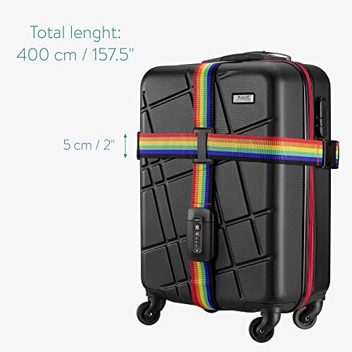 TSA Luggage Strap - Secure Adjustable Strap for Suitcases with Multicolor