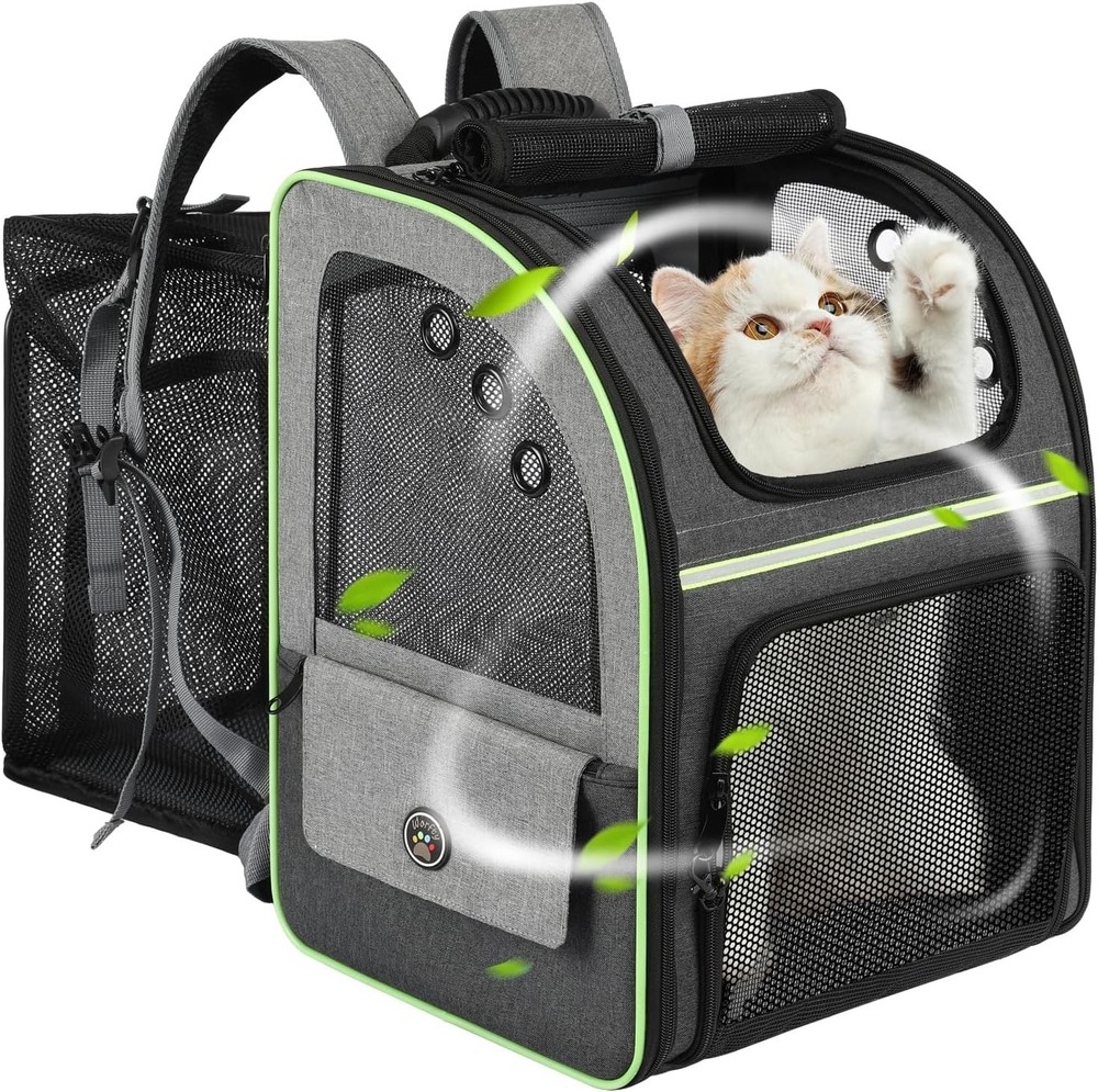 Cat Carrier Backpack, Large Cat Backpack Carrier Soft, Expandable Airline App...
