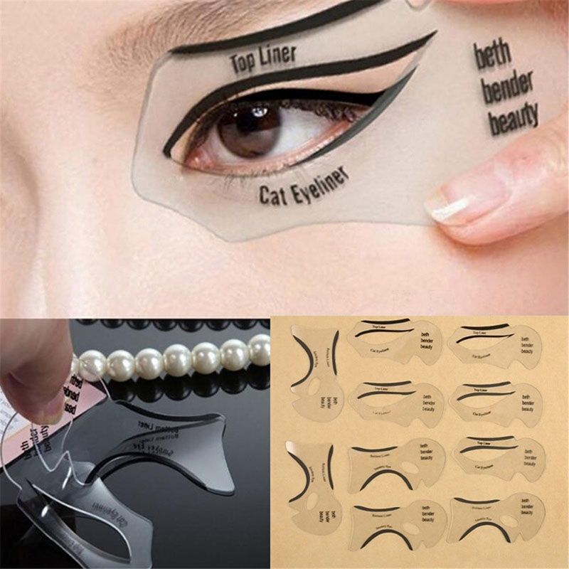 Winged Eyeliner Stencil-Template Shaping Tools Eyebrows Card Eye Makeup Tool 2PC