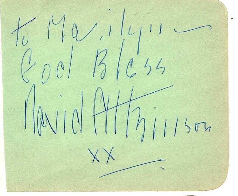 A-DAVID ATKINSON autographed card  with COA