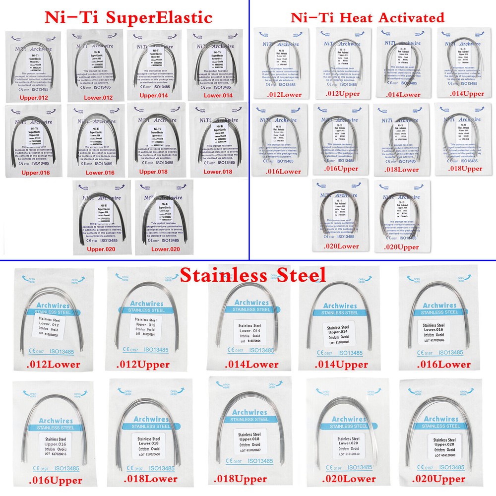 Dental Orthodontic NIti Elastic Ovoid/Square/Natural Rectangular Arch Wire dk