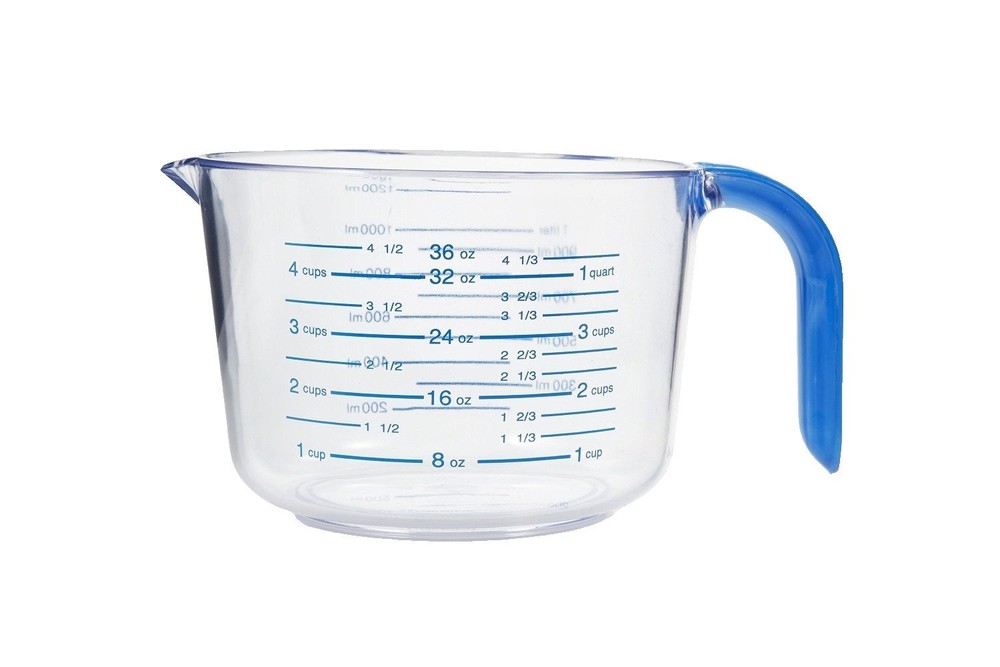 Plastic Measuring Cups For Liquids 4.5 Cups With Coolgrip Handle Bpafree Stackab