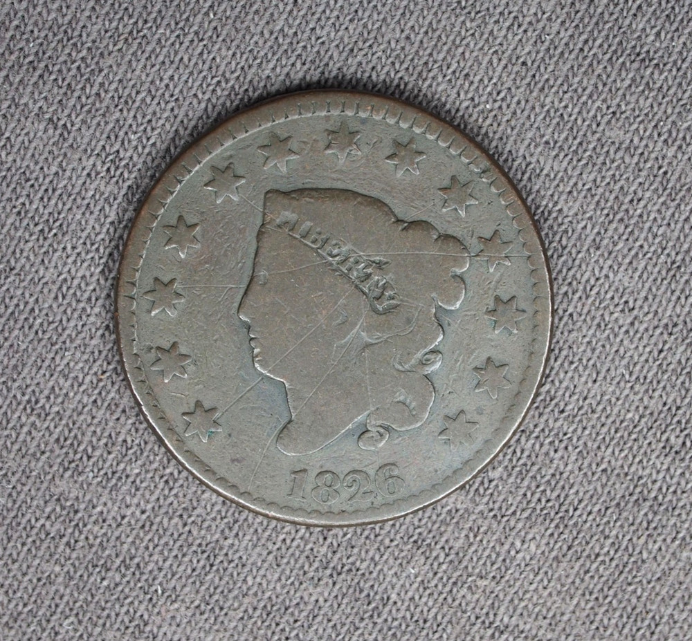 1826 Coronet Head Large Cent US mint copper coin 1c  #4