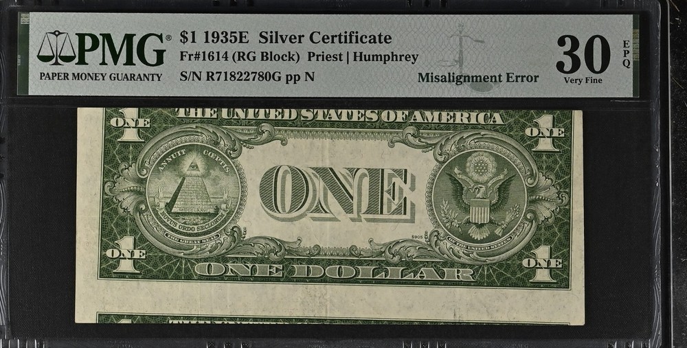 PMG30 EPQ 1935E 1$ MISALIGNMENT ERROR ON BACK 2780G