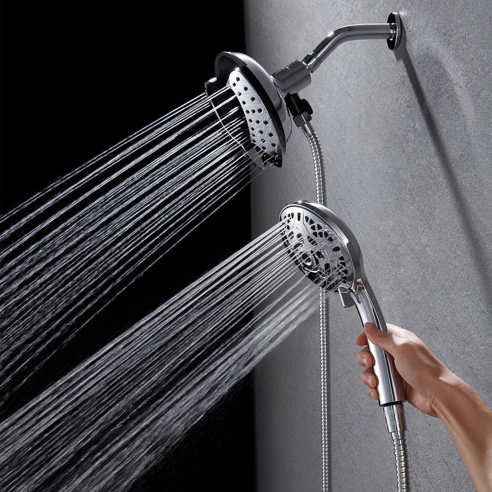 Modern 10-Setting Rainfall Shower Head & Handheld Combo for Spa-Like Experience