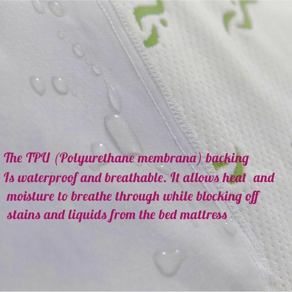 Twin Size Waterproof Bamboo Mattress Protector With Pillowcase Protector Set