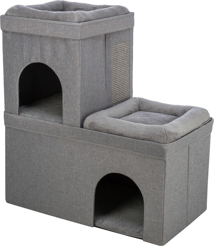 TRIXIE Crazy Cube Stackable Cat Condo, Indoor Cat House with Scratching Pad, ...