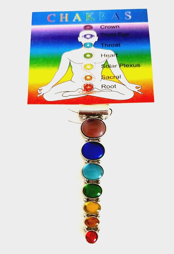 2 PC SET PENDANT HARMONY W/CHAKRA & GEM STONES 2" (5503)