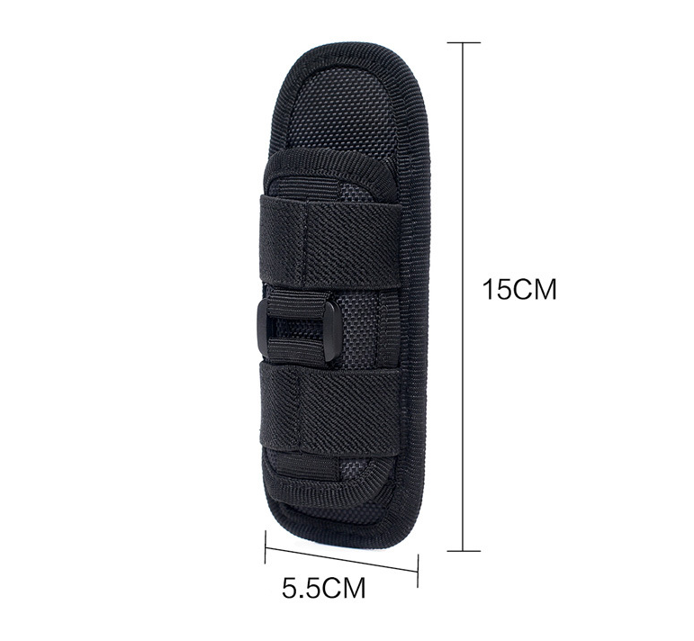Tactical 360 Degrees Rotatable Flashlight Pouch Holder Case Belt Cover Accessory