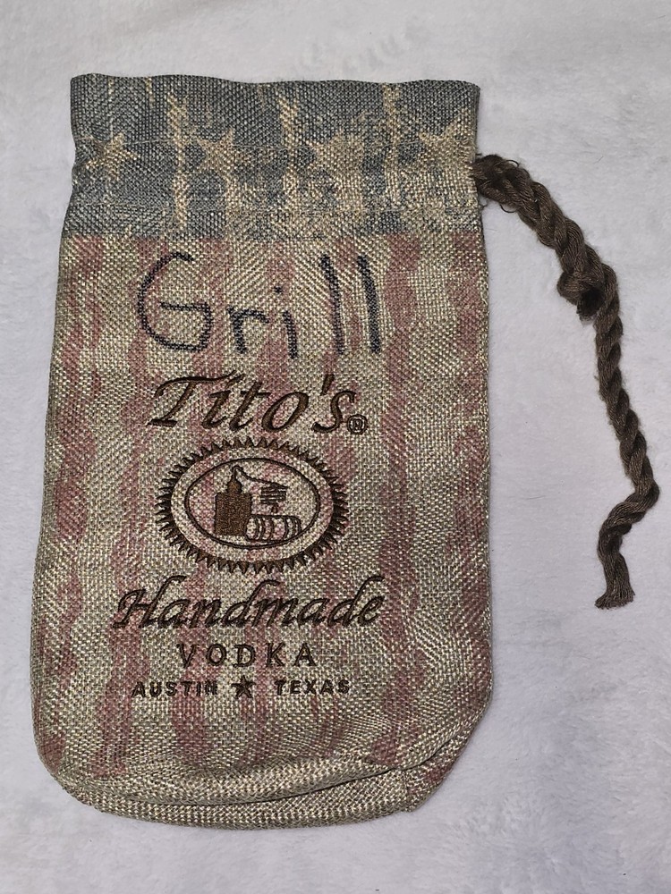 Tito’s Vodka Canvas Drawstring Bag Burlap