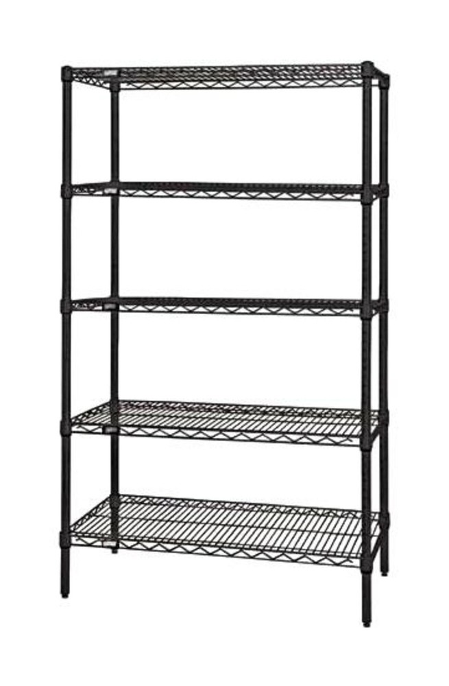 Quantum Storage Systems - Wr54-2436bk-5 - Wire 5 Shelf Starter Kit Black 54in