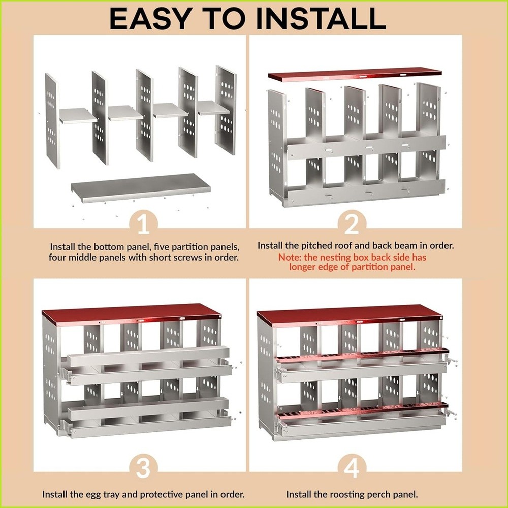 8 Compartment Chicken Nesting Boxes Metal Nesting Boxes Chicken Egg Laying Box
