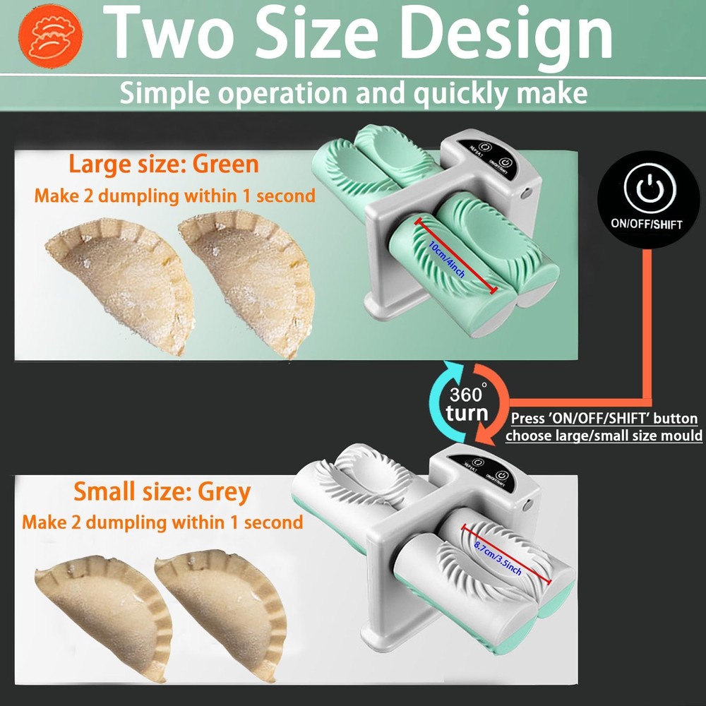 Electric Dumpling Maker Two Sizes Double Head Automatic Electric Dumpling Mak...