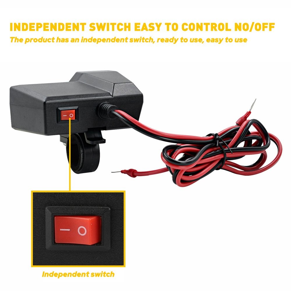 Phone USB Motorcycle Power Charger Cigarette Lighter Voltmeter Socket Waterproof