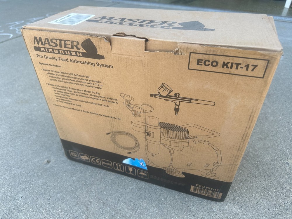 Master Airbrush Kit w/ Compressor – Gravity Feed, Dual-Action (ECO KIT-17)