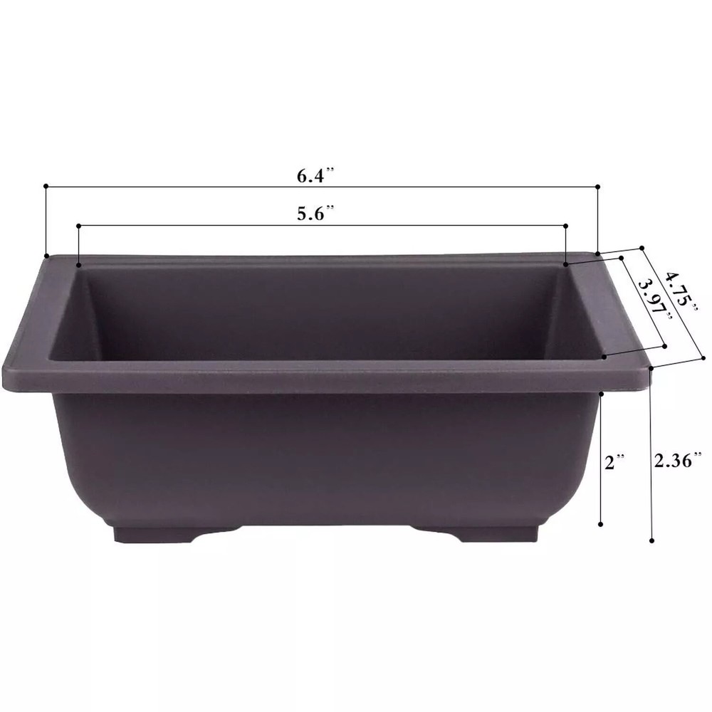 MUZHI 12PACK RetroStyle Plastic Bonsai Training Pots Balcony Indoor Rectangle...