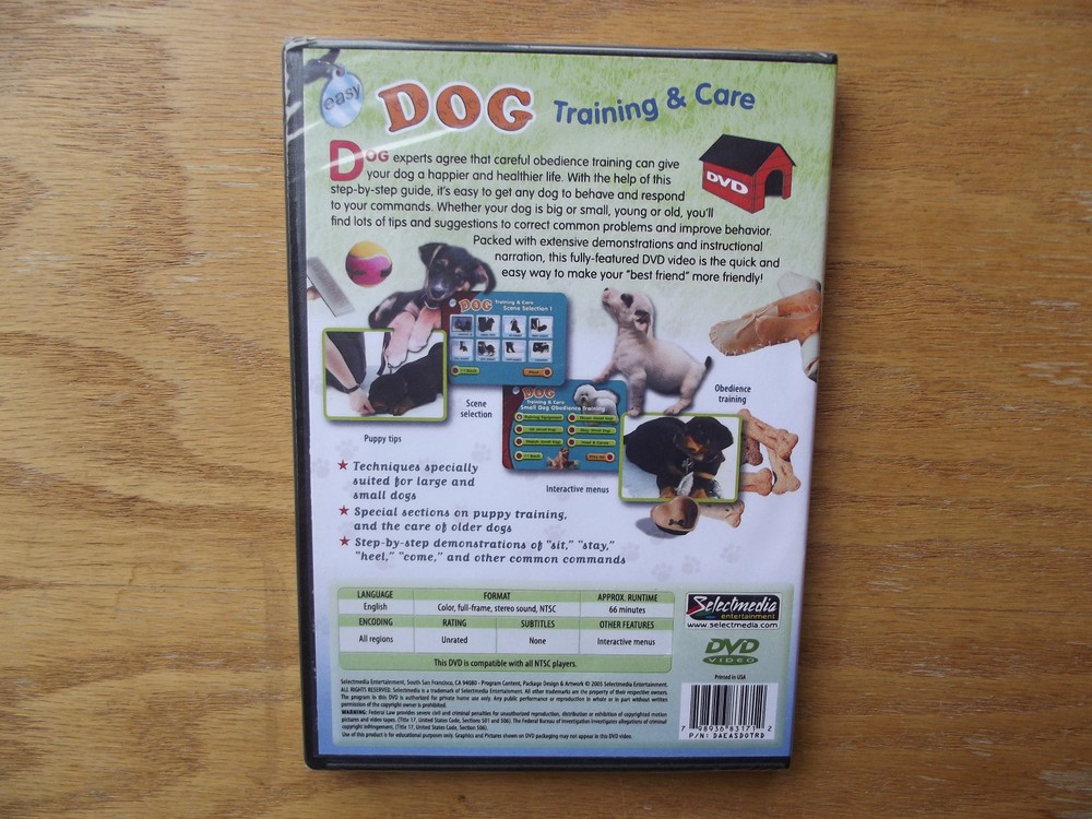 Selectsoft Publishing Easy Dog Training & Care - DVD for PC, Mac - New