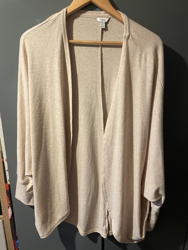 M&Co beige open front cardigan size L (oversize)