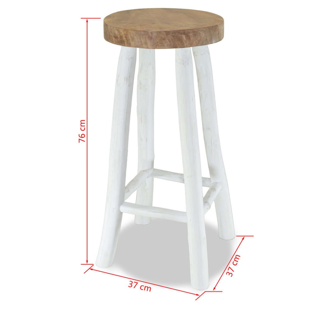Bar Chair Brown and white Solid teak wood Standard Durable