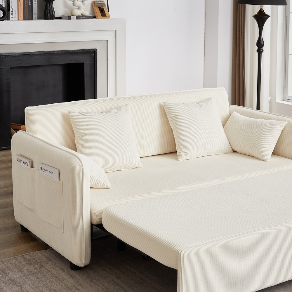 Convertible Sofa Bed 3 in 1 Multi-Function Folding Sleeper Sofa Bed w/ Pillows