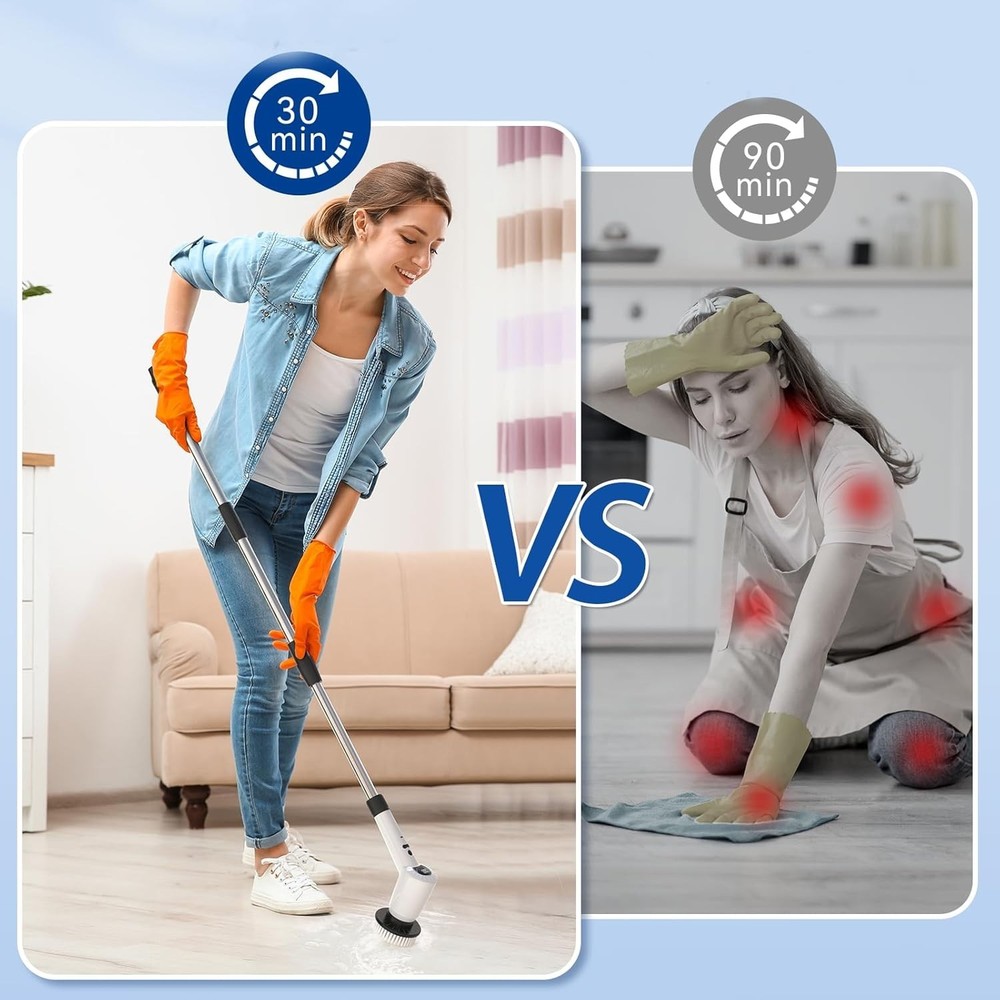 Electric Spin Scrubber with 3 Speed & Ergonomic Design for Easy Cleaning