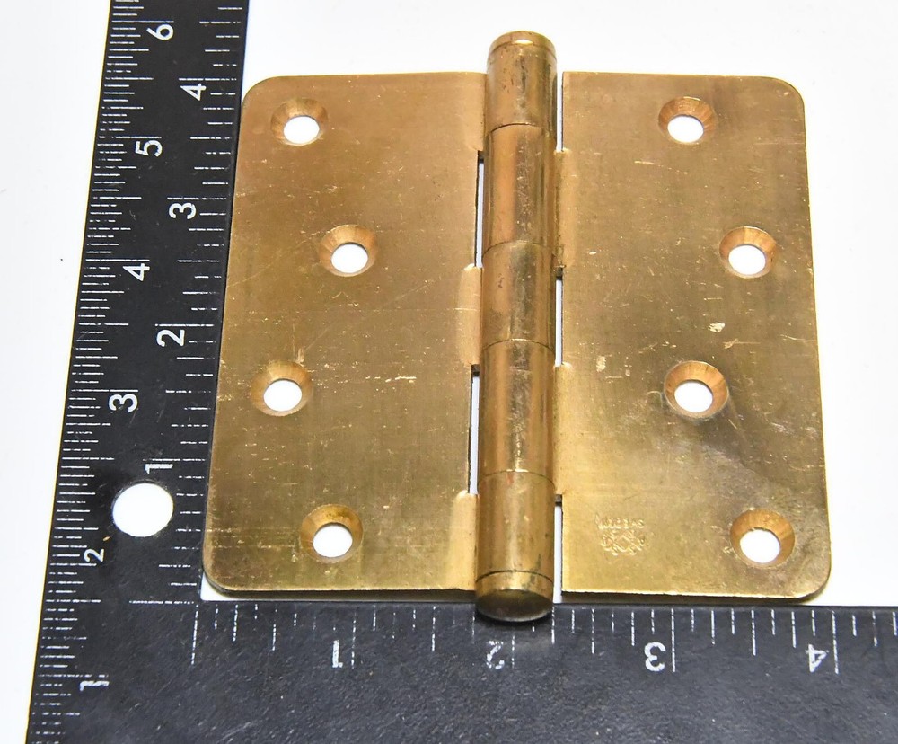 2 MATCHING SAS BRASS FINISH HINGES 4 x 4