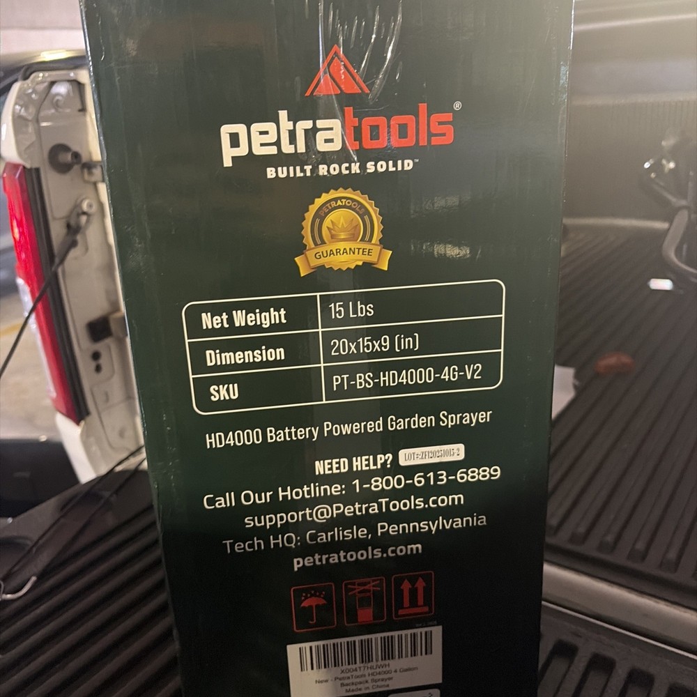PetraTools HD4000 4 Gallon Battery Powered Backpack Sprayer — sealed
