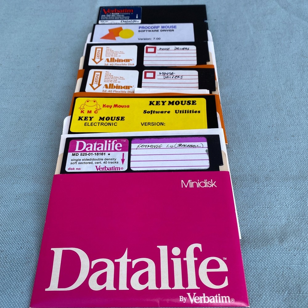 Key Mouse Procorp Utilities Drivers Software Disk 5.25” Floppy Vintage PC Comput