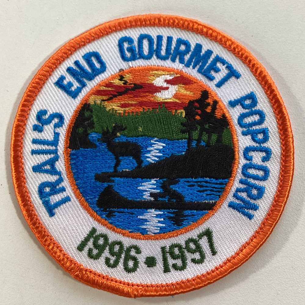 Trail’s End Popcorn Patch Vintage 1996 Canoe Sundown Deer