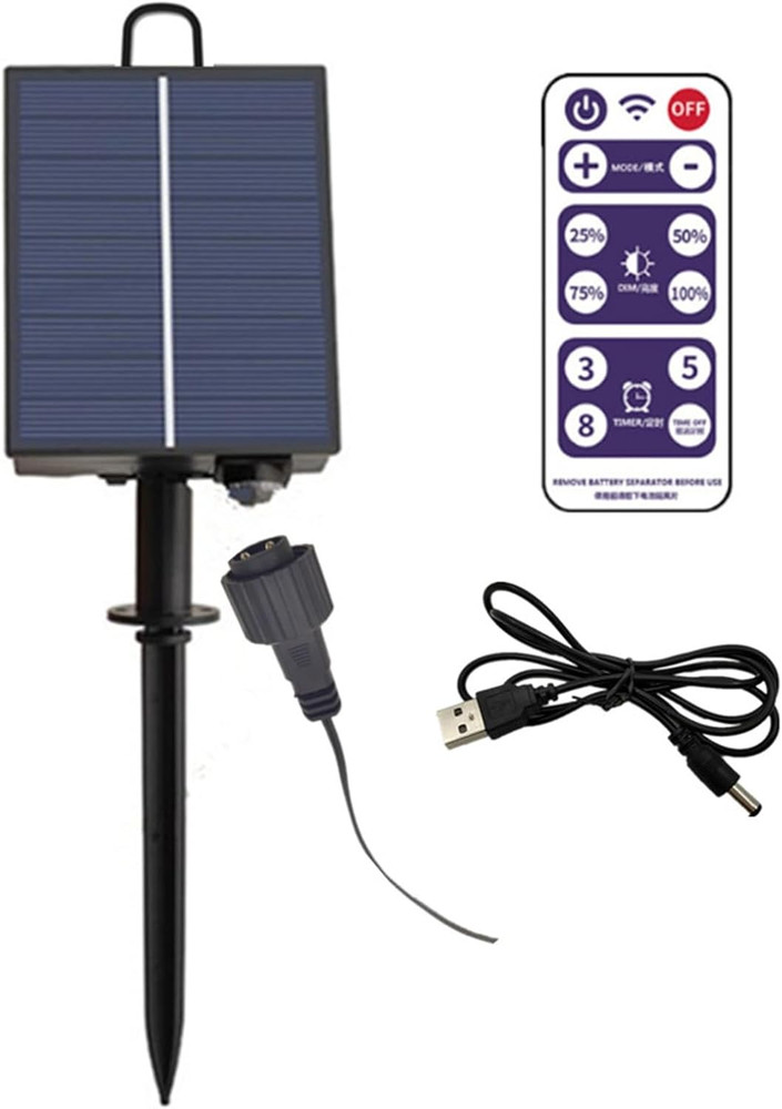 Solar Battery Box for LED String Lights, Outdoor String Lights Control Panel wit