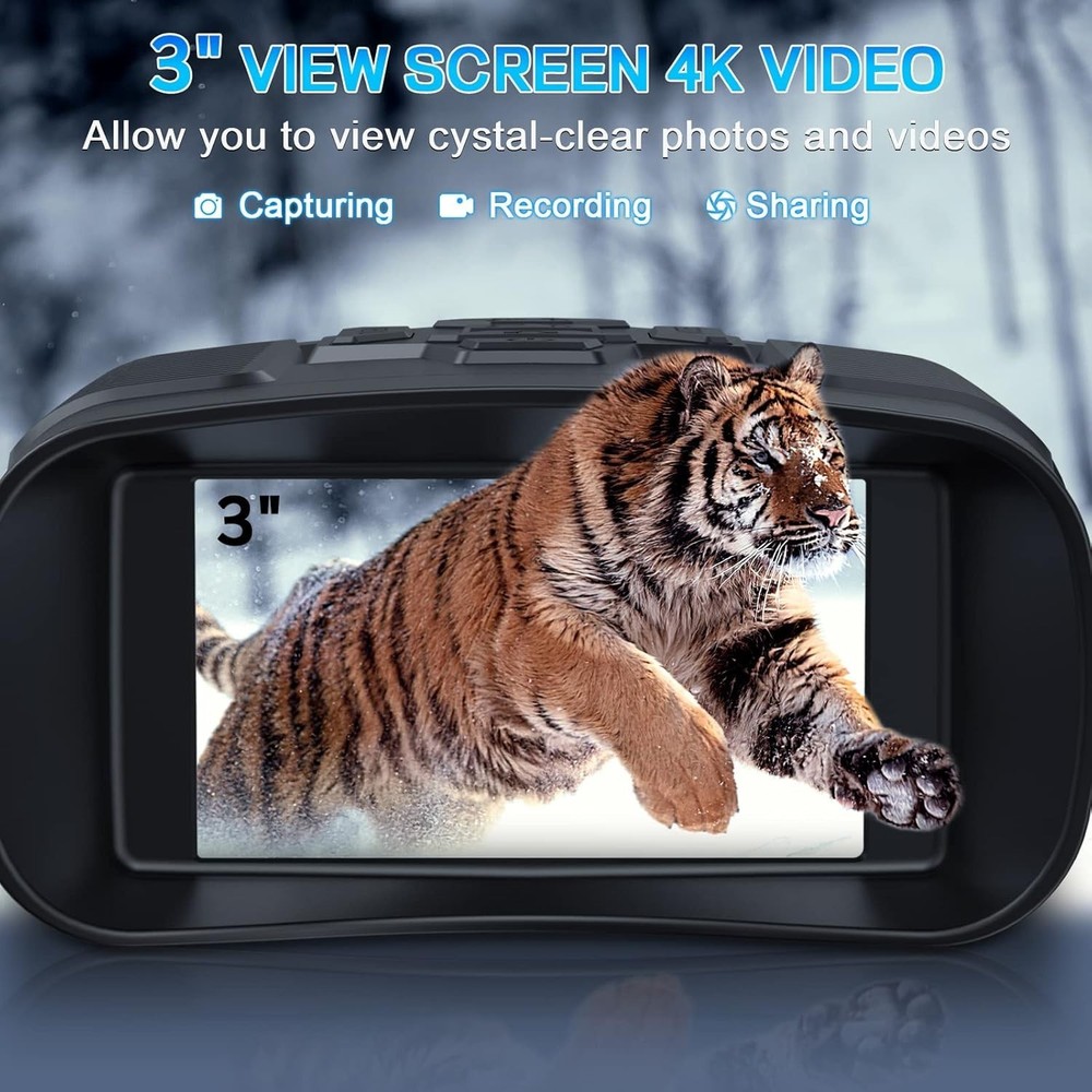 Night Vision 4K Goggles, 3" Screen for Camping