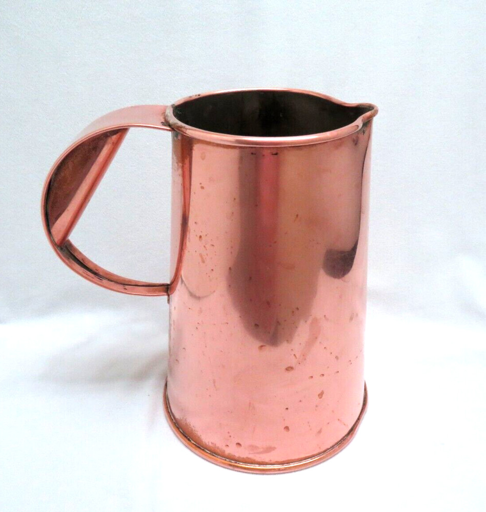 Vintage Copper Pitcher   7 1/2" Tall