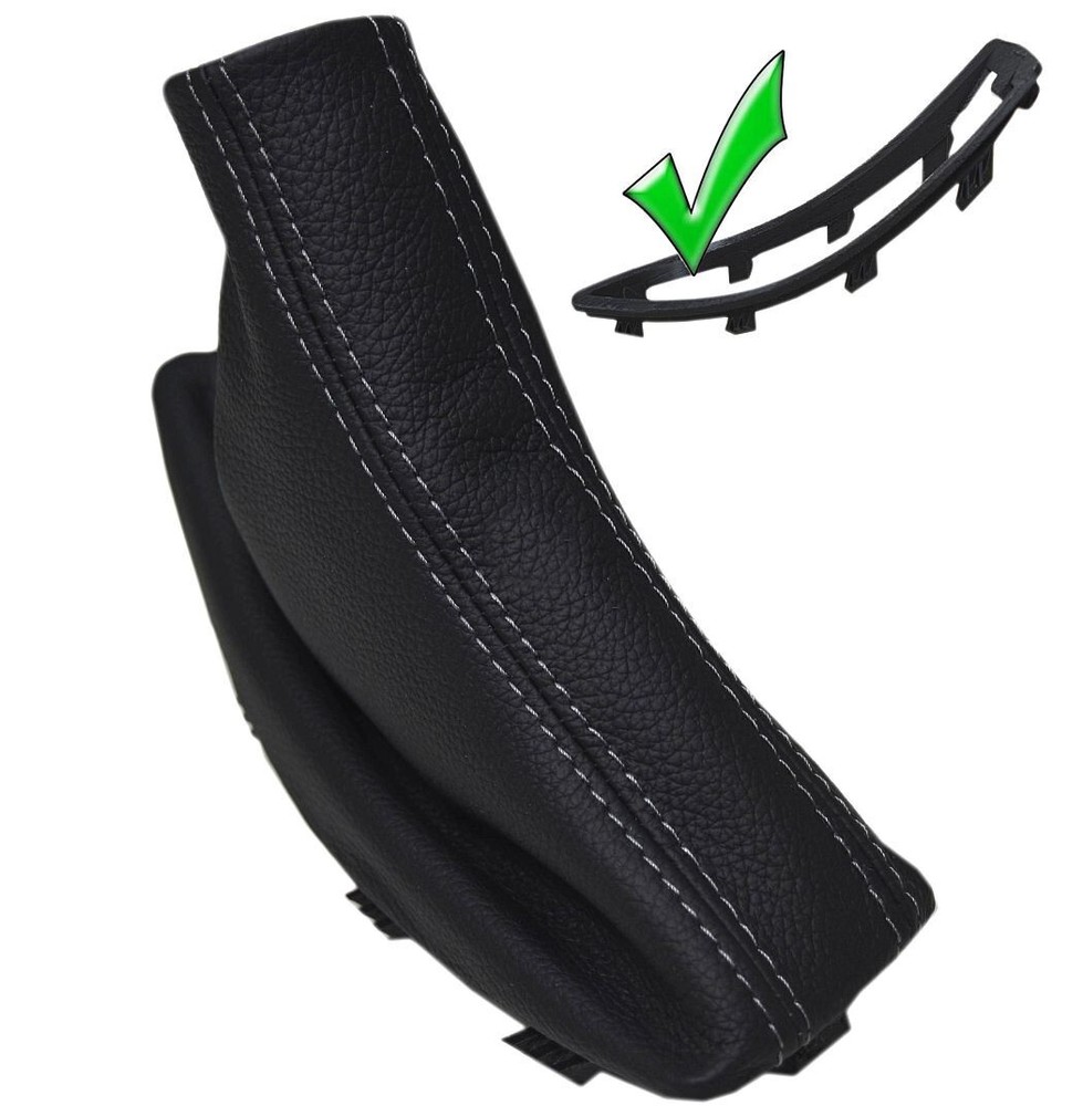 BMW X3 E83 2004-2010 GENUINE LEATHER HANDBRAKE CAP GREY STITCHING + FRAME