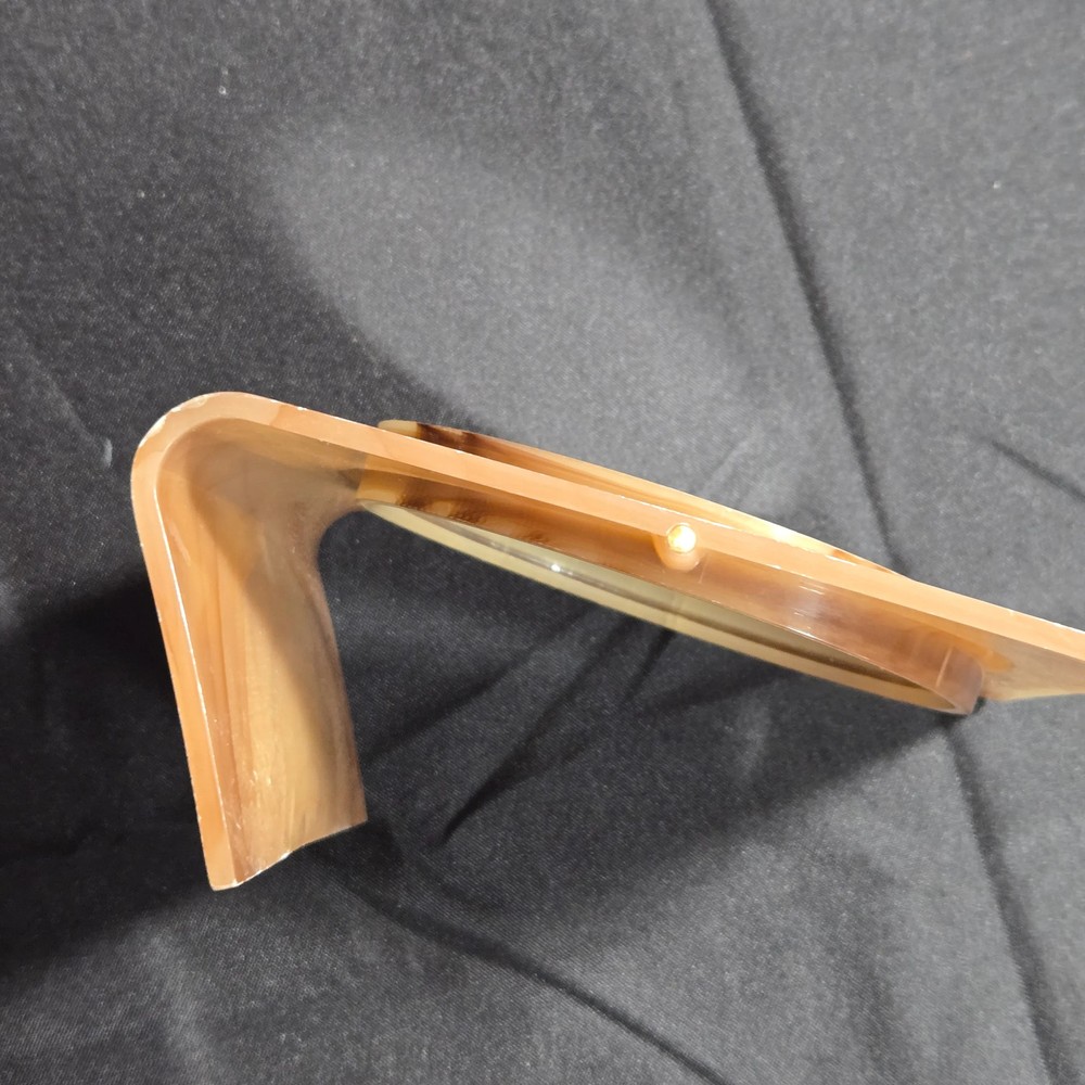 Vintage Marbled Plastic Swivel Vanity Mirror Square Frame Table Mirror