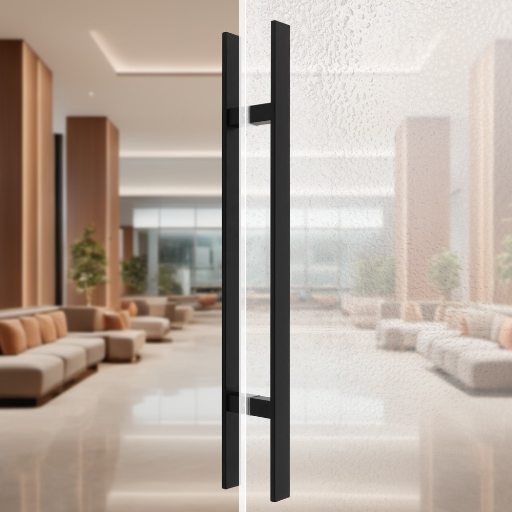 Stainless Steel Double Sided Push Pull Door Handle, H-shaped Door Pull Handle