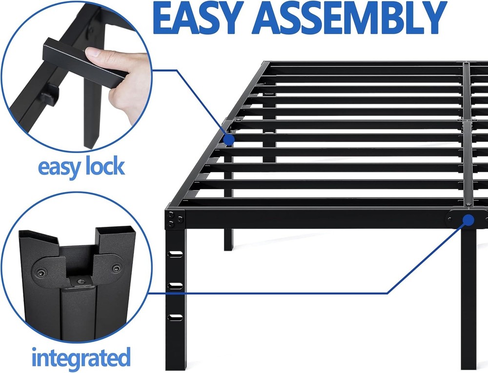 Metal Bed Frame,Full Size Bed Frame with Storage Space,Heavy Duty Sturdy