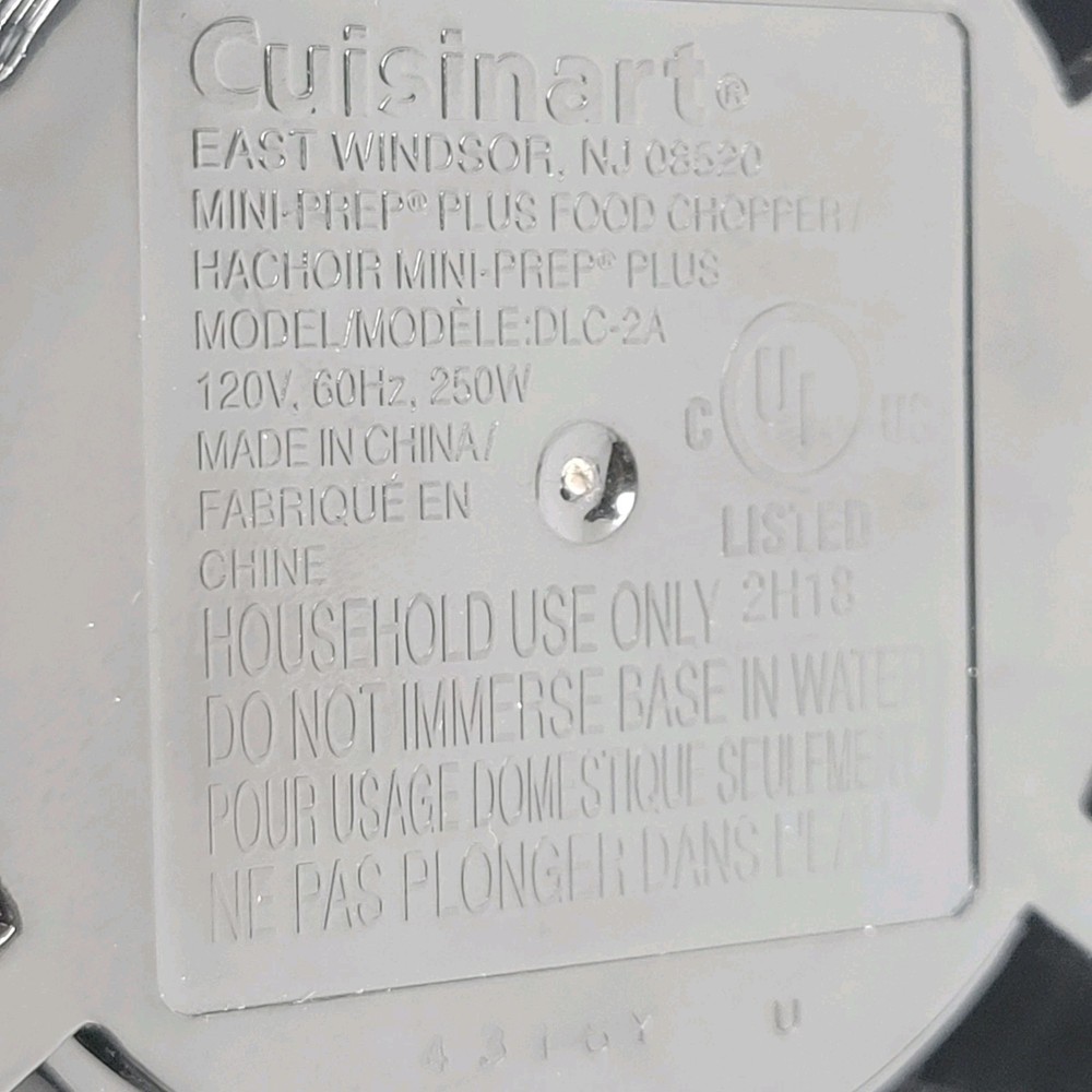 Cuisinart DLC-2A Mini Prep Plus SILVER Food Processor Base Motor Only